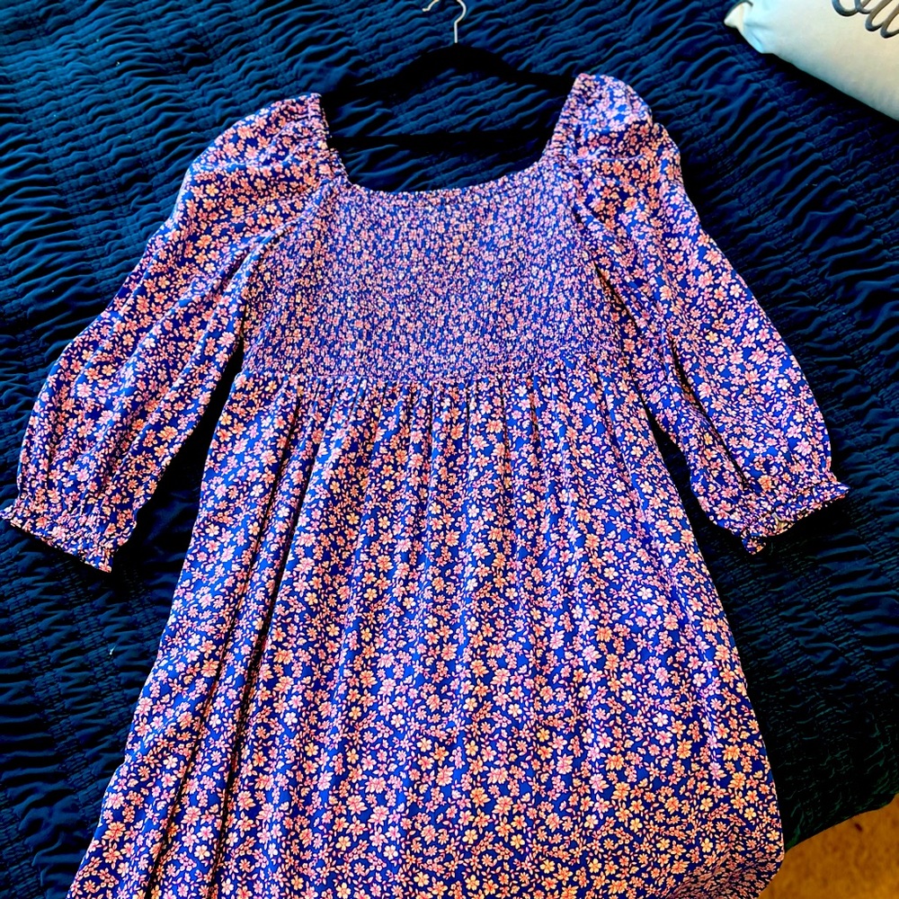J Crew Floral Square Neck Dress